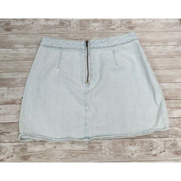 Pacsun Womens Size 25 Blue Solid Back Zipper Light Wash Mini A Line Denim Skirt - Picture 4 of 8